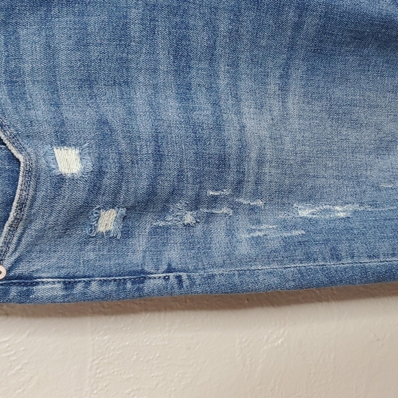 Pistola High Rise Medium Wash Distressed Cropped Straight Leg Jeans Size 32 - Picture 5 of 9
